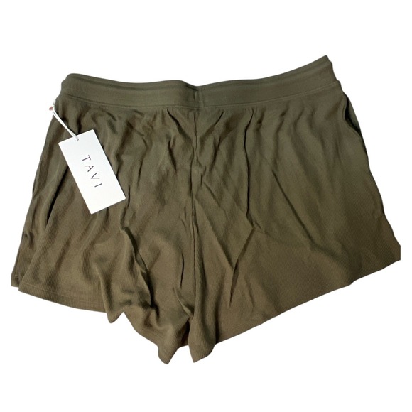 Tavi Lounge Waffle Shorts Olive Green Drawstring Pockets‎ XL - Picture 1 of 3